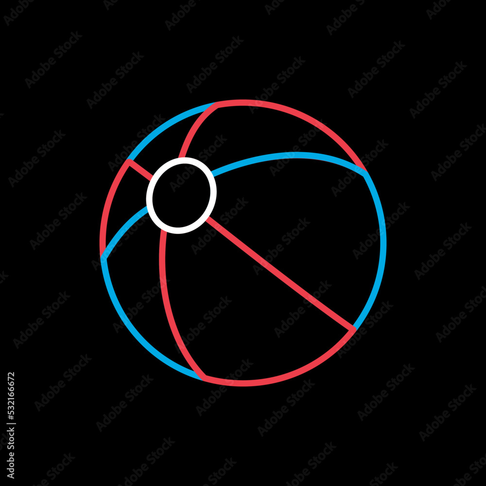 Beach Ball flat vector icon design isolated Beach Ball flat vector icon design isolated