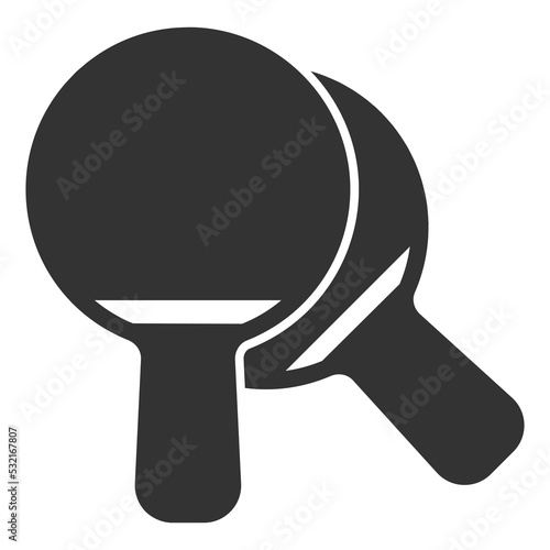 Two table tennis rackets - icon, illustration on white background, glyph style