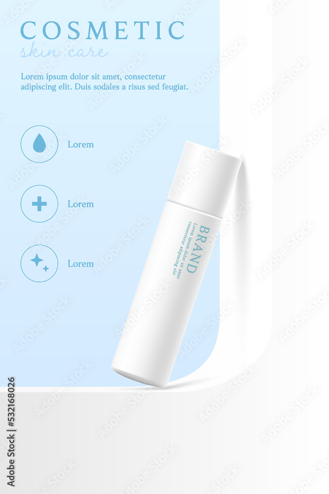 smetics and skin care product ads template on blue background. smetics and skin care product ads template on blue background.
