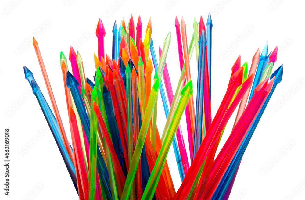 Closeup of colorful isolated food sticks
