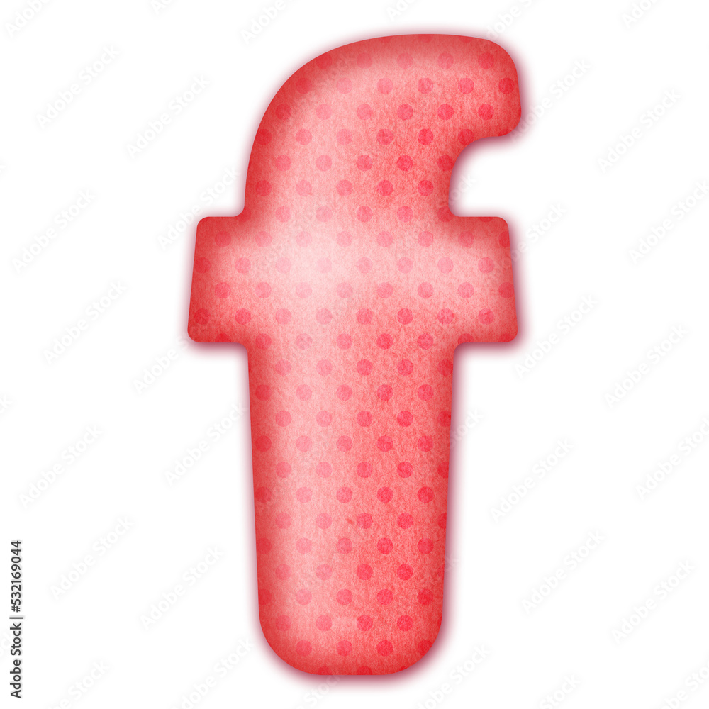 Obraz premium Polka dots 3D english alphabet letters. Theme Letter F