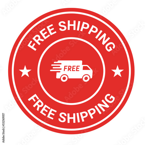 Free shipping vector logo and trust badge icon