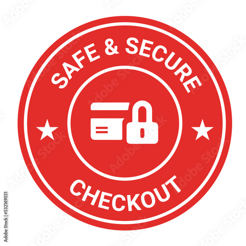 Safe an Secure Checkout, 100% Satisfaction Guaranteed. Free shipping vector logo and trust badge icon