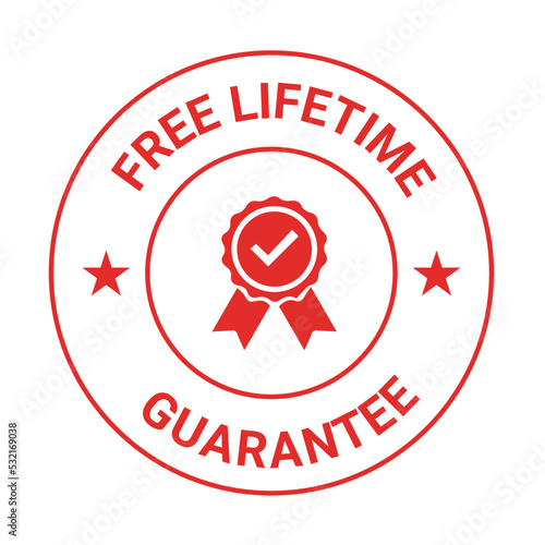 Free lifetime Guarantee, 100% Satisfaction Guaranteed. Free shipping vector logo and trust badge icon
