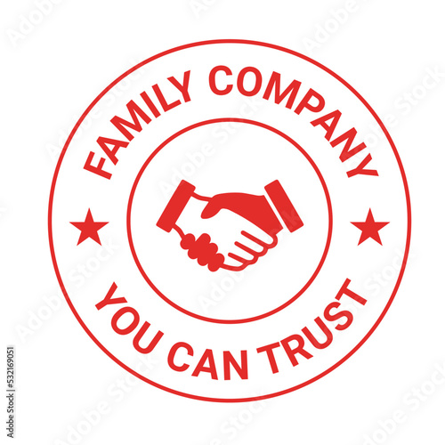 Family Company You can trust. 100% Satisfaction Guaranteed. Free shipping vector logo and trust badge icon
