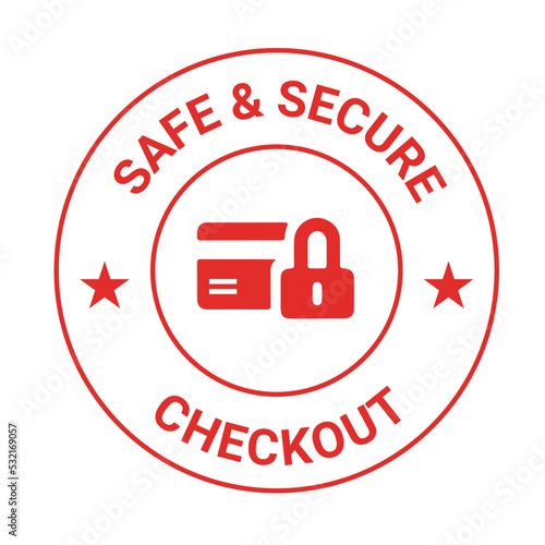 Safe an Secure Checkout, 100% Satisfaction Guaranteed. Free shipping vector logo and trust badge icon
