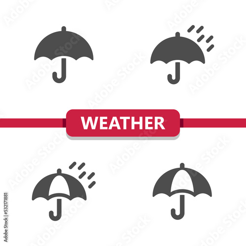 Weather Icons - Umbrella, Rain, Raining