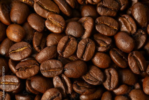 Coffee bean close up. Coffee bean texture. © Diana Taliun