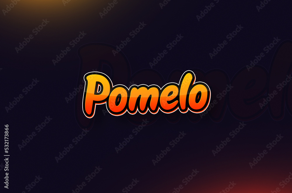 Fruits name Pomelo text design
