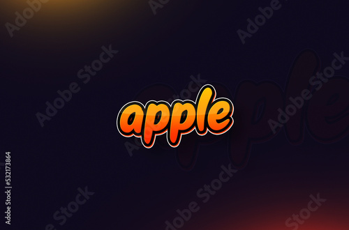 Wallpaper Mural Fruits name Apple text design Torontodigital.ca