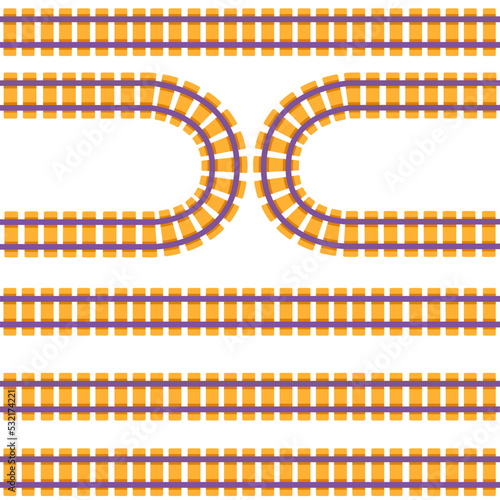 Seamless pattern Plastic toy railroad vector illustration on white background