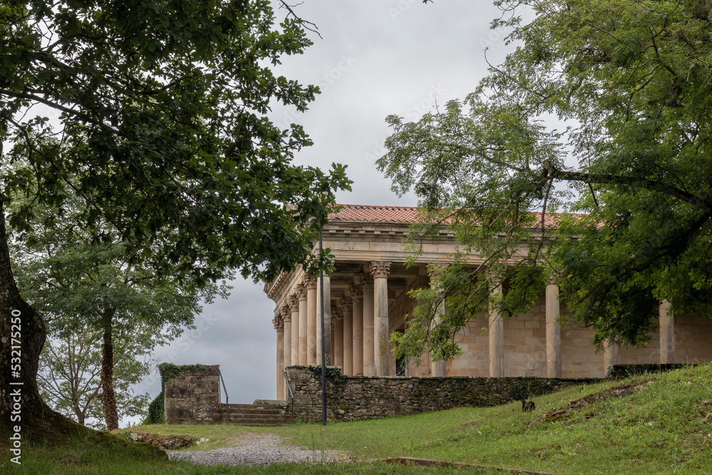 hermitage that resembles the parthenon in the city of las fraguas in northern spain