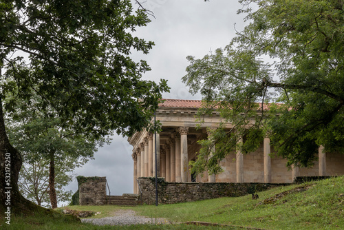 hermitage that resembles the parthenon in the city of las fraguas in northern spain