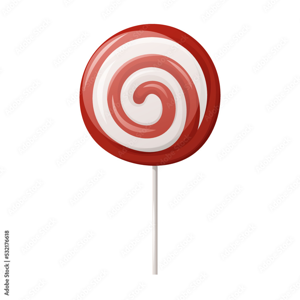 Round lollipop on a stick. Cartoon vector illustration. Christmas and Halloween traditional treat for kids. Round lollipop on a stick. Cartoon vector illustration. Christmas and Halloween traditional treat for kids.