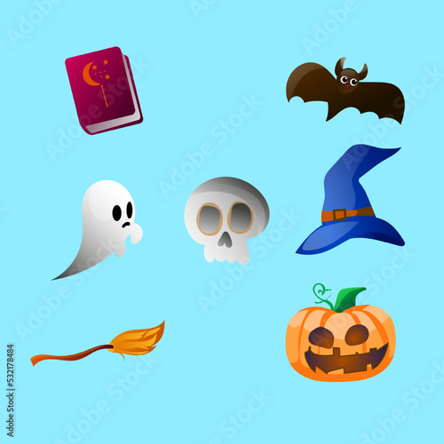 Premium vector l high cuality vector halloween, white background, cute ghost, flat design.i