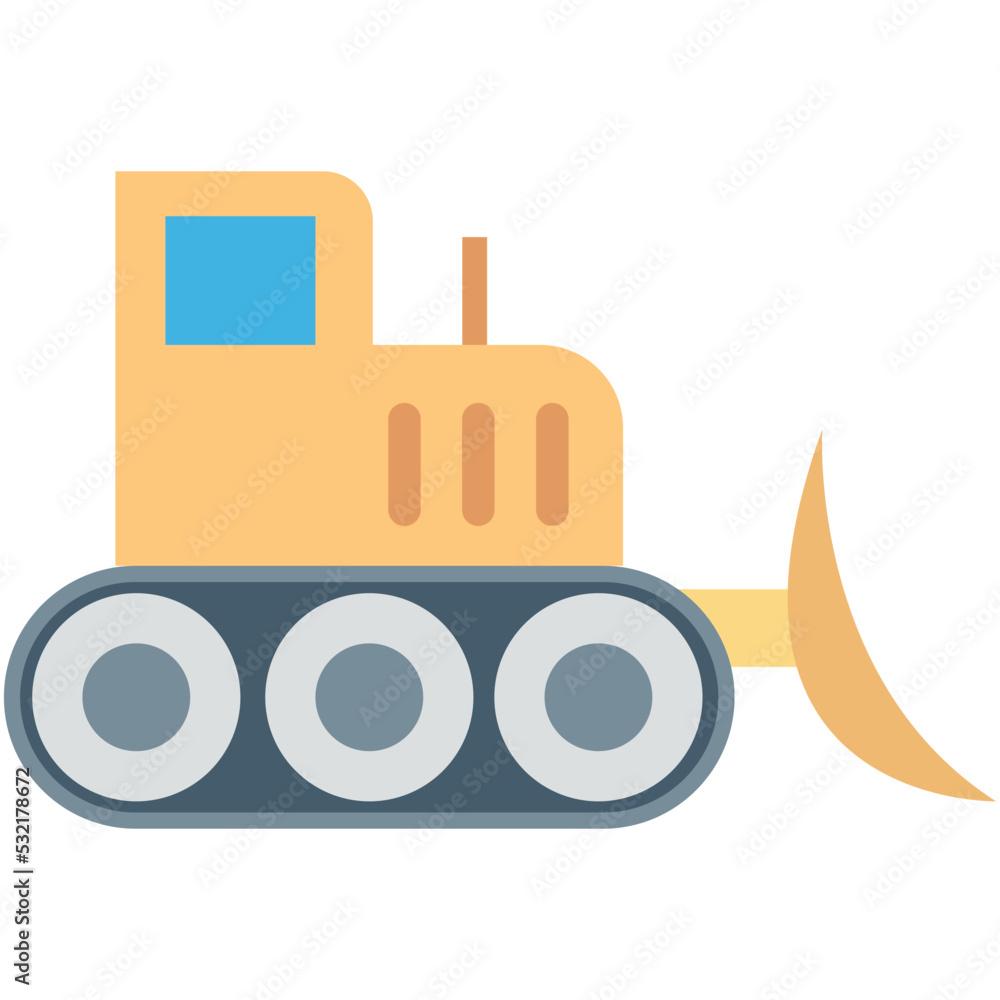 Bulldozer Vector Icon Bulldozer Vector Icon