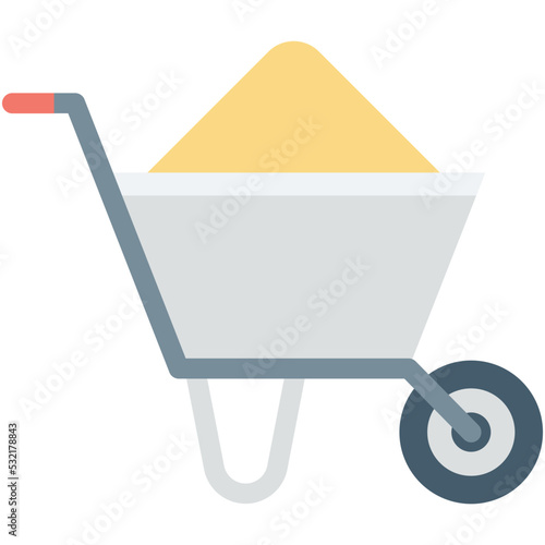 Wheelbarrow Vector Icon 