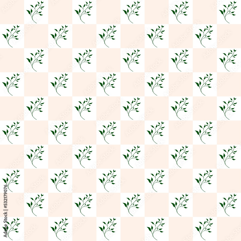 Green checkered pattern, Green Plant pattern, Cream color fabric pattern, Seamless pattern, plant and abstract element, Green aesthetic wallpaper, Pattern wallpaper, Cream color wallpaper. Green checkered pattern, Green Plant pattern, Cream color fabric pattern, Seamless pattern, plant and abstract element, Green aesthetic wallpaper, Pattern wallpaper, Cream color wallpaper.