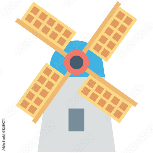 Windmill Vector Icon