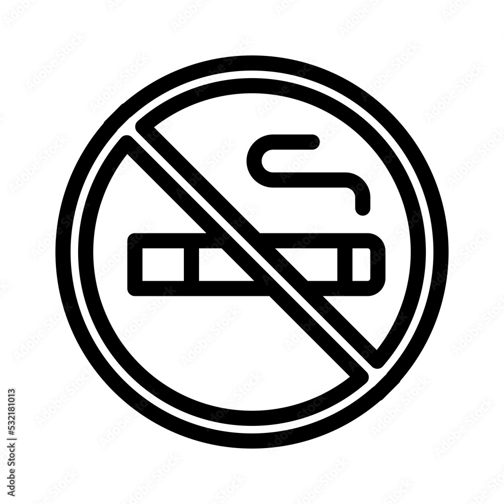 no smoking line icon illustration vector graphic no smoking line icon illustration vector graphic