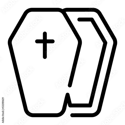coffin line icon