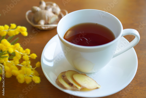 Cup of ginger tea.