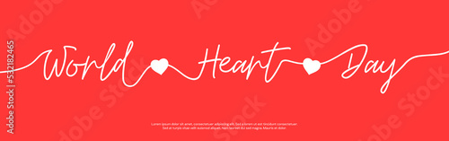 World heart day horizontal banner design