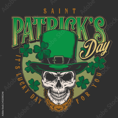 Saint Patrick colorful vintage poster