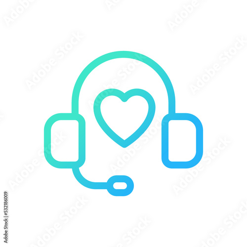 Clinical call center pixel perfect gradient linear ui icon. Hospital helpdesk service. Emergency. Line color user interface symbol. Modern style pictogram. Vector isolated outline illustration