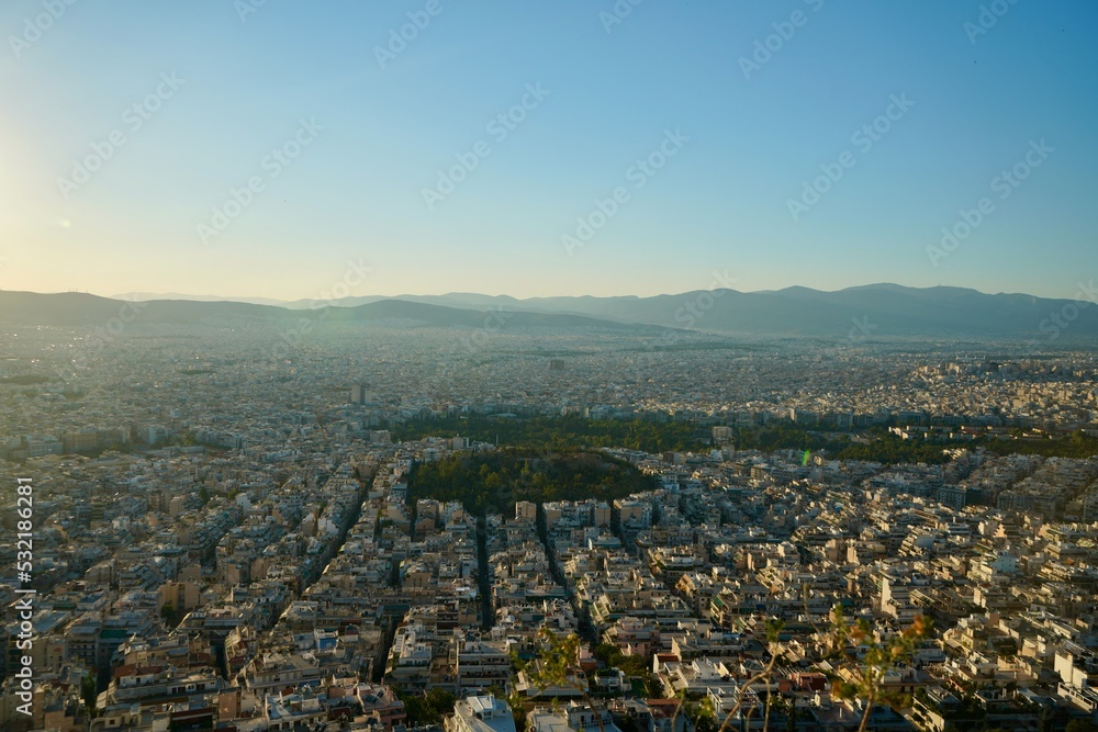 Naklejka premium Mount Lycabettus Athens Greence 2022 July