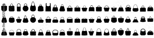 Handbag icon vector set. purse ilustration sign collection. reticule symbol. bag logo. photo
