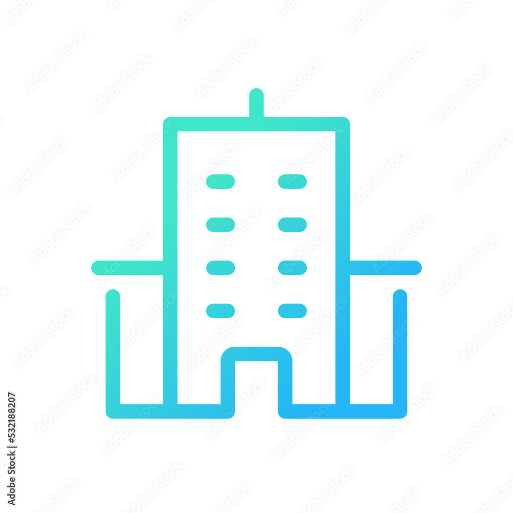 Hospital building pixel perfect gradient linear ui icon. Healthcare institution. First aid. Line color user interface symbol. Modern style pictogram. Vector isolated outline illustration Hospital building pixel perfect gradient linear ui icon. Healthcare institution. First aid. Line color user interface symbol. Modern style pictogram. Vector isolated outline illustration