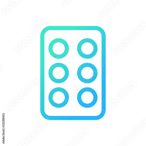 Pills in blister pack pixel perfect gradient linear ui icon. Oral medication. Drug prescript. Line color user interface symbol. Modern style pictogram. Vector isolated outline illustration