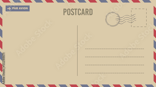 Beautiful vector template of a modern or retro postcard