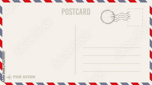 Beautiful vector template of a modern or retro postcard