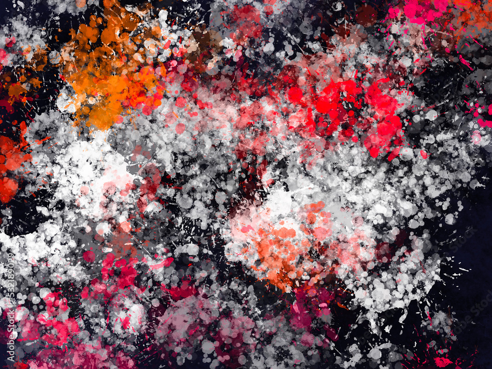 Abstract hand painted white-red brush on black background. Perfect for card, banner, template, decoration, print, cover, web, element design. Abstract hand painted white-red brush on black background. Perfect for card, banner, template, decoration, print, cover, web, element design.