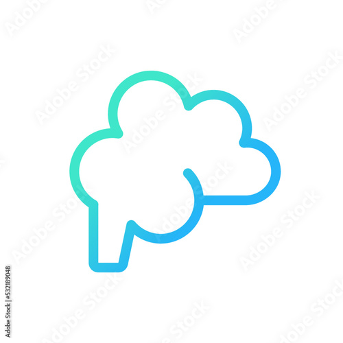 Brain pixel perfect gradient linear ui icon. Nervous system centre. Neurological checkup. Human organ. Line color user interface symbol. Modern style pictogram. Vector isolated outline illustration