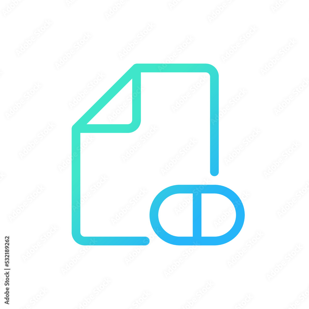 Electronic prescription pixel perfect gradient linear ui icon. Digital record. Medication for patient. Line color user interface symbol. Modern style pictogram. Vector isolated outline illustration Electronic prescription pixel perfect gradient linear ui icon. Digital record. Medication for patient. Line color user interface symbol. Modern style pictogram. Vector isolated outline illustration