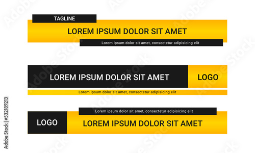 Set lower third news bar vector for broadcasting, video streaming, media channels