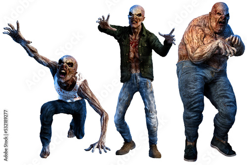 Canvas Print Group of zombies	3D illustration