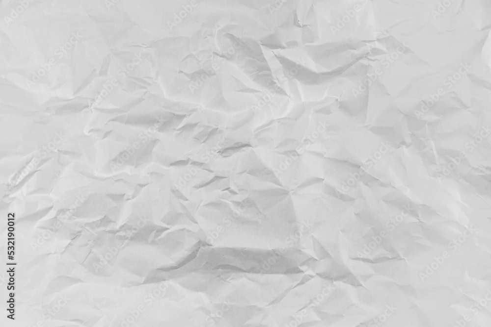 Obraz premium White crumpled paper texture background, clean white wrinkled paper, top view.