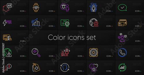 Set of Search text, Online payment and Quickstart guide line icons. Include Approved message, Update data, Smile icons. Euro rate, Computer fan, Certificate web elements. Vector
