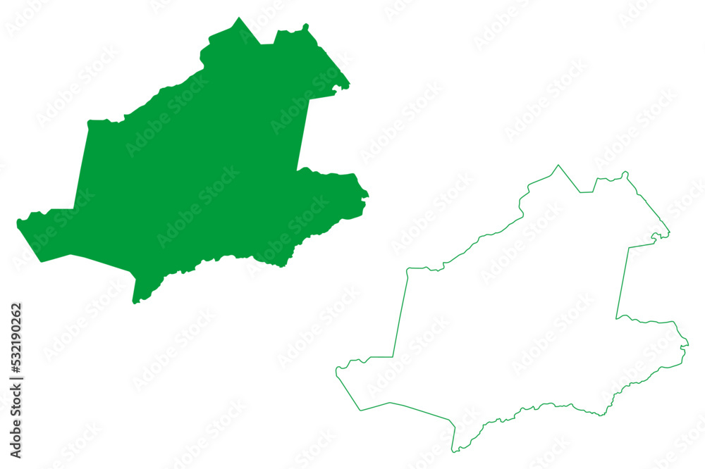 Obraz premium Guaiuba municipality (Ceará state, Municipalities of Brazil, Federative Republic of Brazil) map vector illustration, scribble sketch Guaiúba map