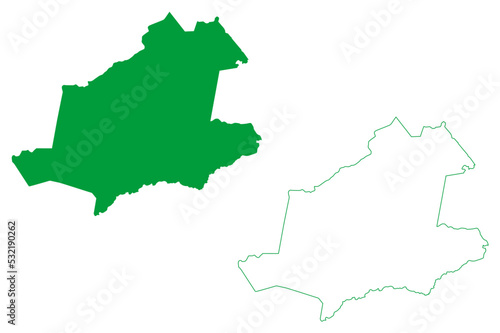 Guaiuba municipality (Ceará state, Municipalities of Brazil, Federative Republic of Brazil) map vector illustration, scribble sketch Guaiúba map