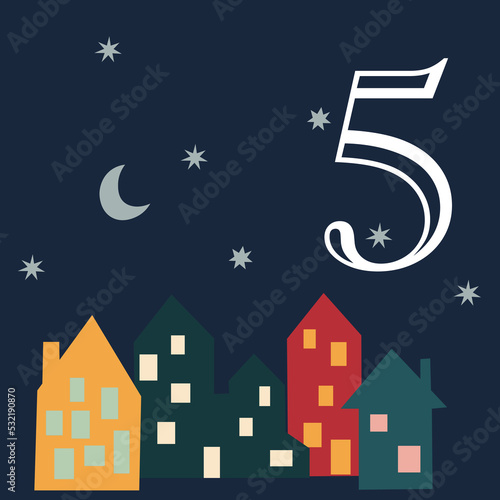 Christmas advent calendar - 25 hand drawn cards  is a December countdown calendar vector illustration  christmas eve creative winter set with numbers.