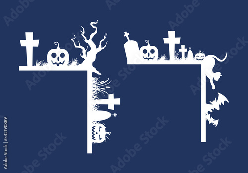Laser Cut Halloween door Corner border collection,