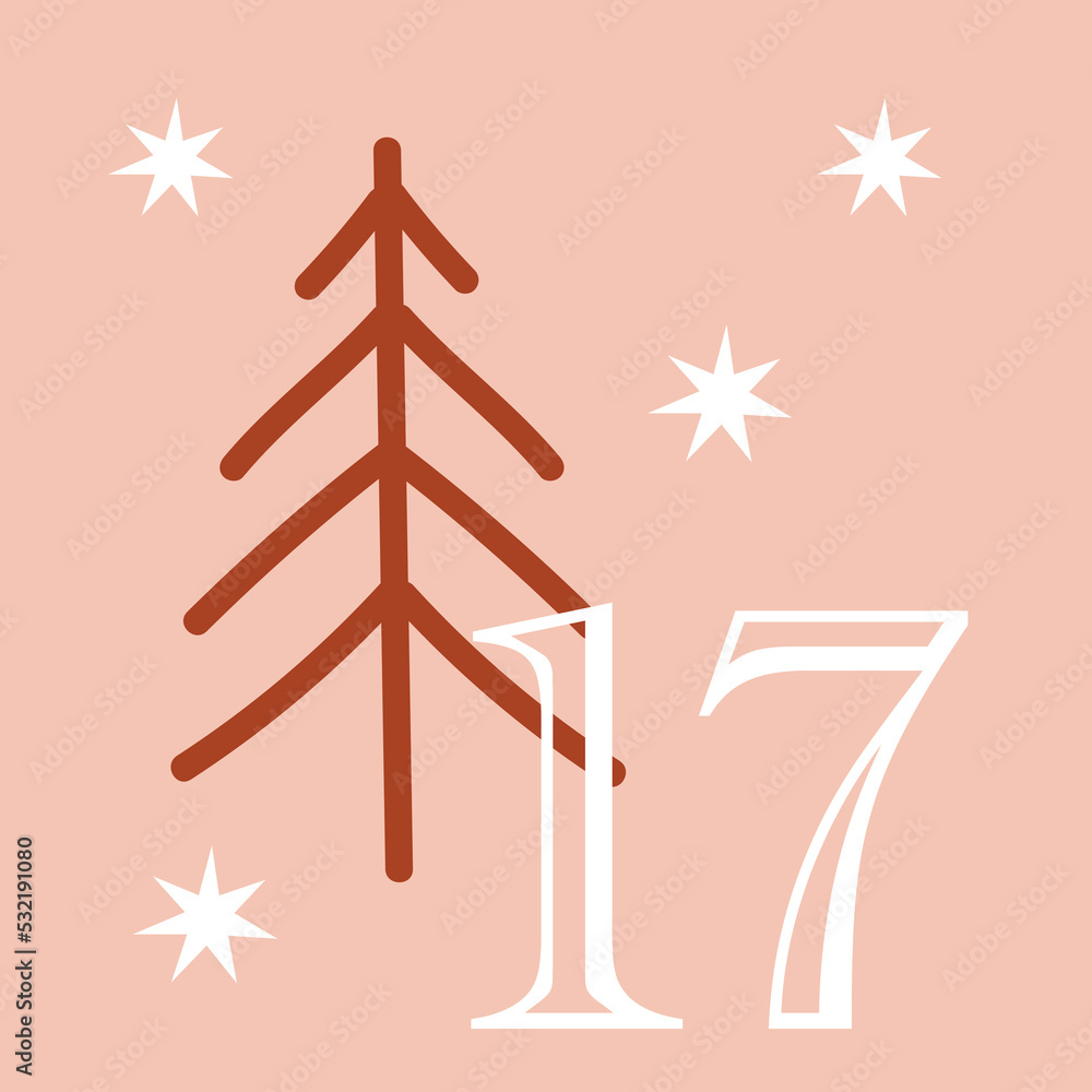 Christmas advent calendar - 25 hand drawn cards is a December countdown calendar vector illustration, christmas eve creative winter set with numbers. Christmas advent calendar - 25 hand drawn cards is a December countdown calendar vector illustration, christmas eve creative winter set with numbers.