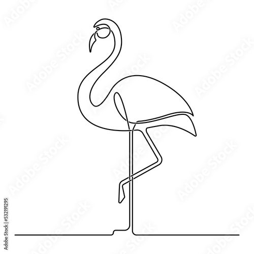 Doodle line flamingo