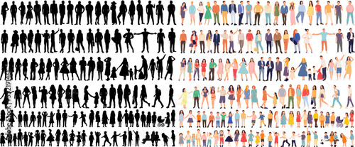 set of people isolated vector