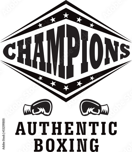 Boxing World Champion Labels and Icons 